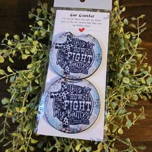 Inspirational Car Coaster Set - Blue and Black